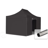 TOOLPORT 3x4,5m Stahl Faltpavillon, inkl. 4 Seitenteile, schwarz - (600042) Unkategorisiert online kaufen
