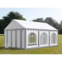 TOOLPORT 3x6m Partyzelt, PVC-Plane, grau-weiß, mit Bodenrahmen - (7239) Unkategorisiert online kaufen