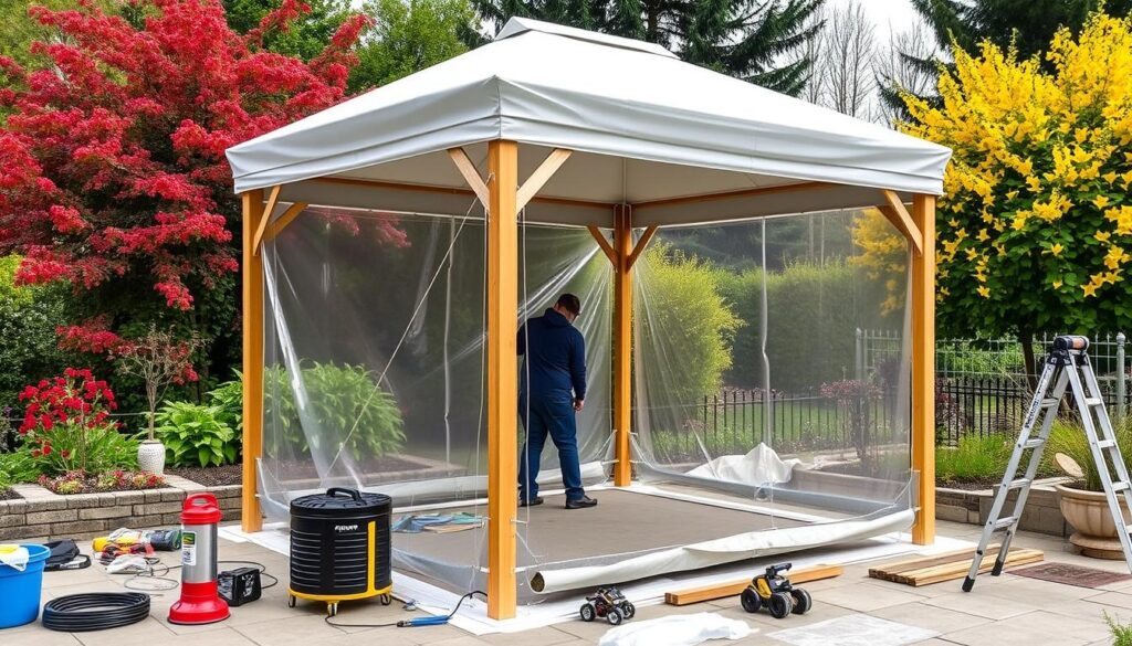 Pavillon Verankerung Professionelle Installation