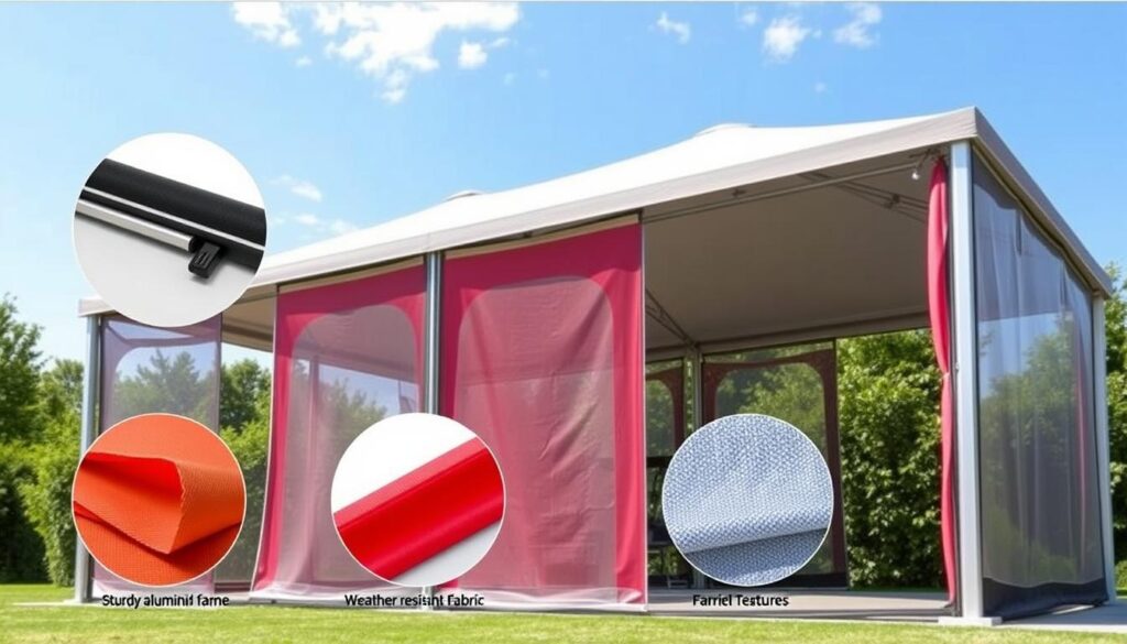 Pop-up-Pavillon Materialien