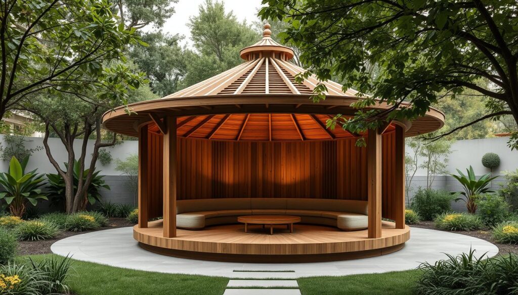 Runder Holzpavillon Designstile