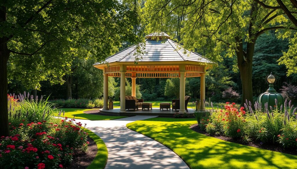 Stationärer Pavillon im Garten