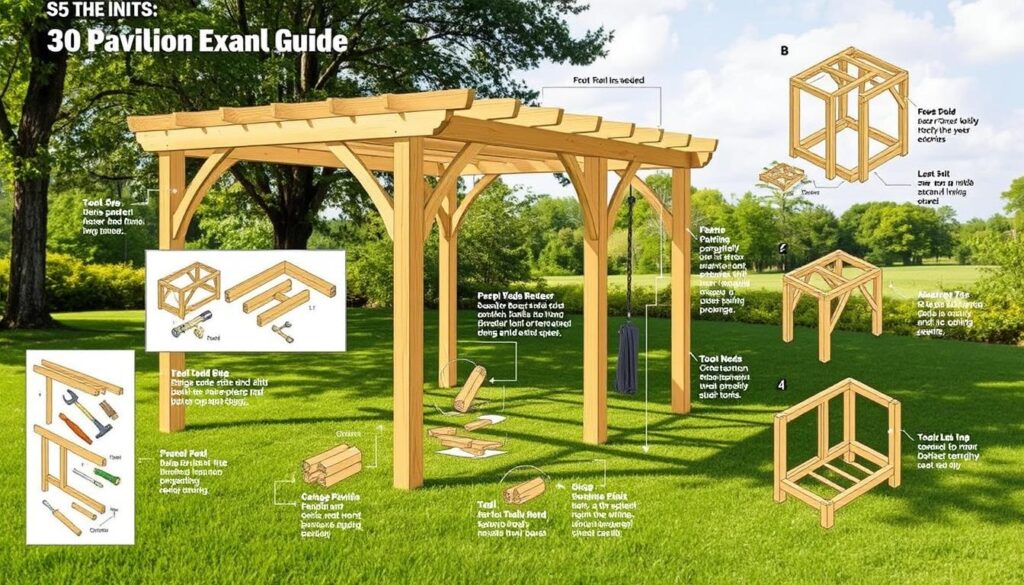 Holz-Pavillon Montage Anleitung