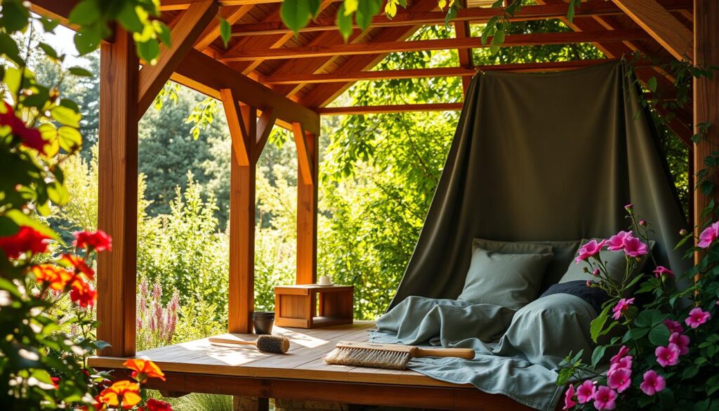 Holzpavillon Pflege und Wartung