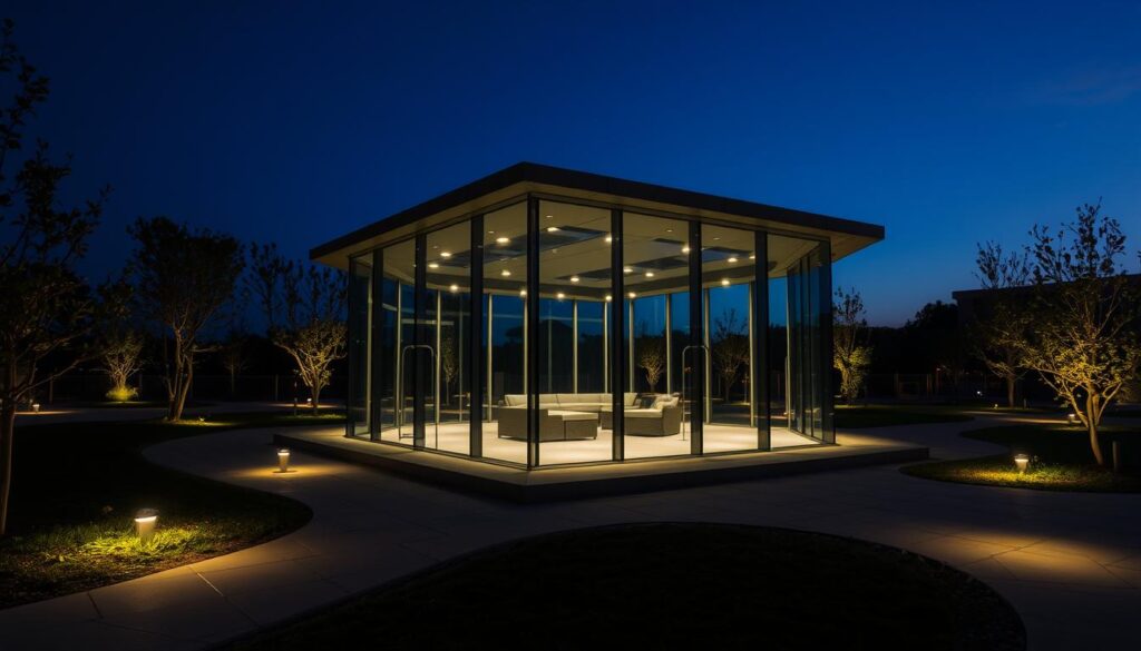Sicherheit Außenbeleuchtung Glaspavillons