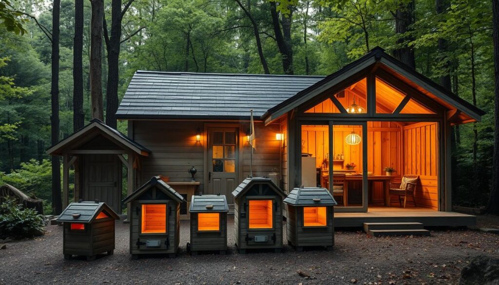 Grillhütten Größenvergleich