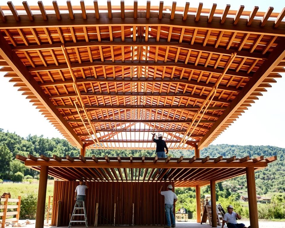 Lamellendach Pavillon Montage Lamellendach Pavillon Montage