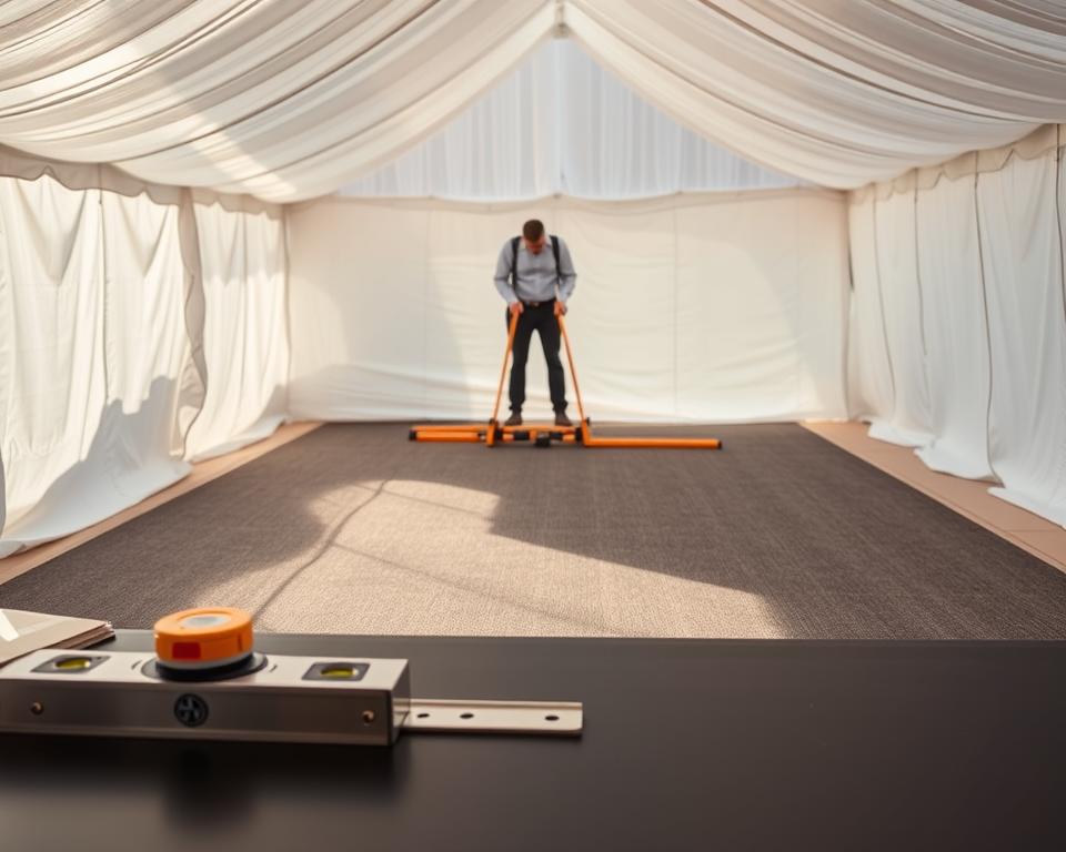 Installation Pflege Zeltboden