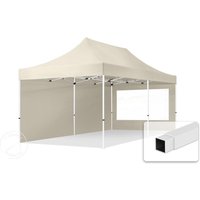 TOOLPORT 3x6m Stahl Faltpavillon, inkl. 2 Seitenteile, creme - (59057)