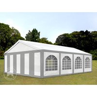 TOOLPORT 5x8m Partyzelt, PE-Plane, grau-weiß - (91123)