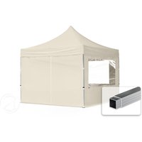 TOOLPORT 3x3m Aluminium Faltpavillon, inkl. 4 Seitenteile, creme - (59004)