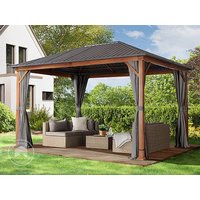 TOOLPORT 3x4 m Hardtop Gartenpavillon, inkl. 4 Seitenteile, loft grey - (300185)