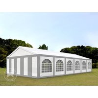TOOLPORT 6x12m Partyzelt, PE-Plane, grau-weiß - (91125)