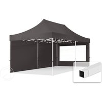 TOOLPORT 3x6m Stahl Faltpavillon, inkl. 2 Seitenteile, dunkelgrau - (59051)