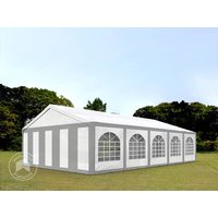 TOOLPORT 5x10m Partyzelt, PE-Plane, grau-weiß - (91124)