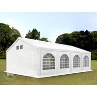 TOOLPORT 4x8m Partyzelt, PE-Plane, weiß, mit Bodenrahmen - (92103)