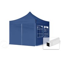 TOOLPORT 3x3m Stahl Faltpavillon, inkl. 4 Seitenteile, blau - (582633)