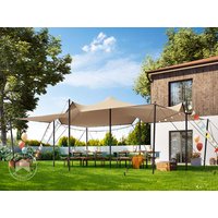 TOOLPORT 4,5x6 m Stretchzelt, inkl. Stahlpfosten-Set, Sand - (1700)