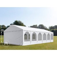 TOOLPORT 5x12m Partyzelt, PVC-Plane, weiß, mit Bodenrahmen - (2659)