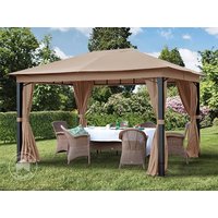 TOOLPORT 3x4 m Softtop Gartenpavillon, inkl. 4 Seitenteile, cappuccino - (300047)