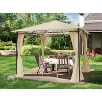 TOOLPORT 3x3 m Softtop Gartenpavillon, inkl. 4 Seitenteile, champagnerfarben - (300109)