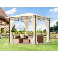TOOLPORT 3x3 m Softtop Gartenpavillon, inkl. 4 Seitenteile, champagnerfarben - (300113)