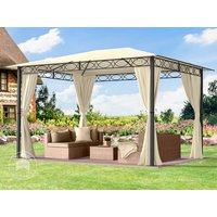 TOOLPORT 3x4 m Softtop Gartenpavillon, inkl. 4 Seitenteile, champagnerfarben - (300114)