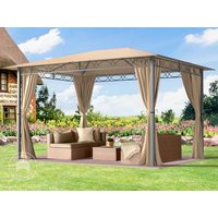 TOOLPORT 3x4 m Softtop Gartenpavillon, inkl. 4 Seitenteile, cappuccino - (300116)