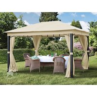TOOLPORT 3x4 m Softtop Gartenpavillon, inkl. 4 Seitenteile, champagnerfarben - (300173)