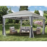 TOOLPORT 4x4 m Softtop Gartenpavillon, inkl. 4 Seitenteile, stone - (300175)