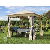 TOOLPORT 3x3 m Softtop Gartenpavillon, inkl. 4 Seitenteile, champagnerfarben - (300180)