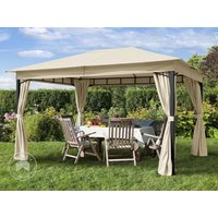 TOOLPORT 3x4 m Softtop Gartenpavillon, inkl. 4 Seitenteile, champagnerfarben - (300181)