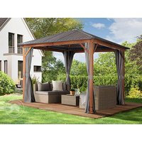 TOOLPORT 3x3 m Hardtop Gartenpavillon, inkl. 4 Seitenteile, loft grey - (300184)