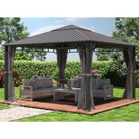 TOOLPORT 4x4 m Hardtop Gartenpavillon, inkl. 4 Seitenteile, loft grey - (300195)