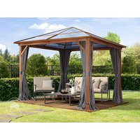TOOLPORT 3x3 m Hardtop Gartenpavillon, inkl. 4 Seitenteile, loft grey - (300196)