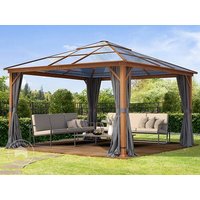 TOOLPORT 4x4 m Hardtop Gartenpavillon, inkl. 4 Seitenteile, loft grey - (300197)