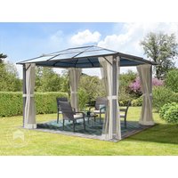 TOOLPORT 3x3,65m Hardtop Gartenpavillon, inkl. 4 Seitenteile, Cream - (300199)