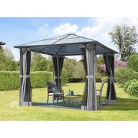 TOOLPORT 3x3m Hardtop Gartenpavillon, inkl. 4 Seitenteile, Grey - (300214)