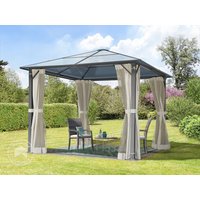 TOOLPORT 3x3m Hardtop Gartenpavillon, inkl. 4 Seitenteile, Cream - (300215)