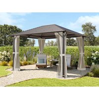 TOOLPORT 3x3,65 m Hardtop-Gartenpavillon, inkl. 4 Seitenteile, Cream - (300222)