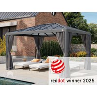 PRIMEYARD 3x4m Hardtop Gartenpavillon, inkl. 4 Seitenteile, loft grey - (300664)