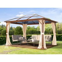 TOOLPORT 3x4 m Hardtop Gartenpavillon, inkl. 4 Seitenteile, champagnerfarben - (301346)