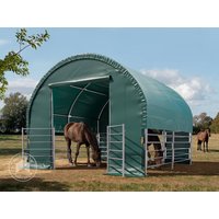 TOOLPORT 4x4m Weidezelt, PVC-Plane, dunkelgrün, Betonbefestigung - (330615)