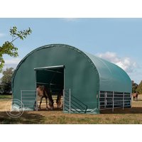 TOOLPORT 6x6m Weidezelt, PVC-Plane, dunkelgrün, Betonbefestigung - (330619)