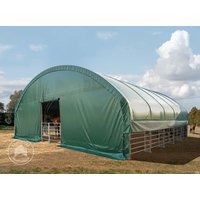 TOOLPORT 10x10m Weidezelt, PVC-Plane, dunkelgrün, Erdbefestigung - (330706)