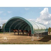 TOOLPORT 10x10m Weidezelt, PVC-Plane, dunkelgrün, Erdbefestigung - (330708)