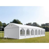 TOOLPORT 5x14m Partyzelt, PVC-Plane, weiß, mit Bodenrahmen - (37670)