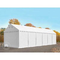 TOOLPORT 3x12 m Lagerzelt, PVC-Plane, weiß, mit Bodenrahmen, ohne Statik - (37687)