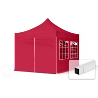TOOLPORT 3x3m Stahl Faltpavillon, inkl. 4 Seitenteile, rot - (582631)