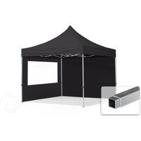 TOOLPORT 3x3m Aluminium Faltpavillon, inkl. 2 Seitenteile, schwarz - (59015)